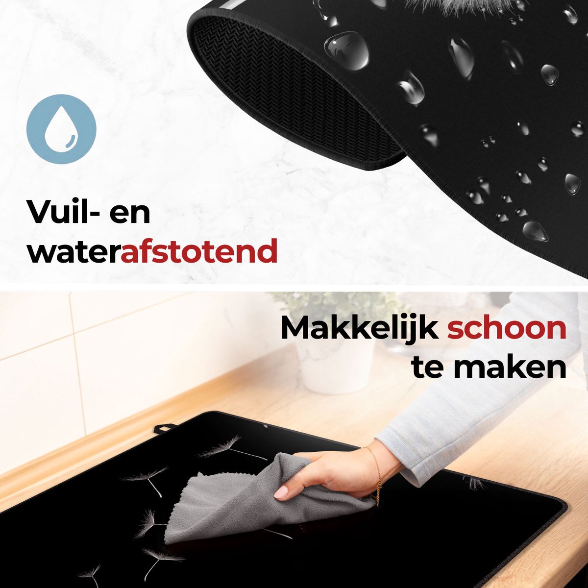 Inductie beschermer paardenbloem makkelijk schoon te maken