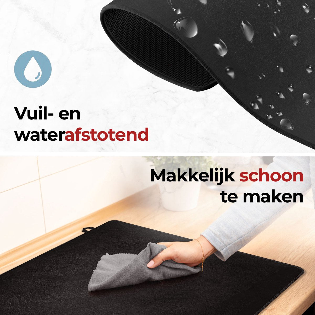 Inductie Beschermer - Zwarte Stenen Muur