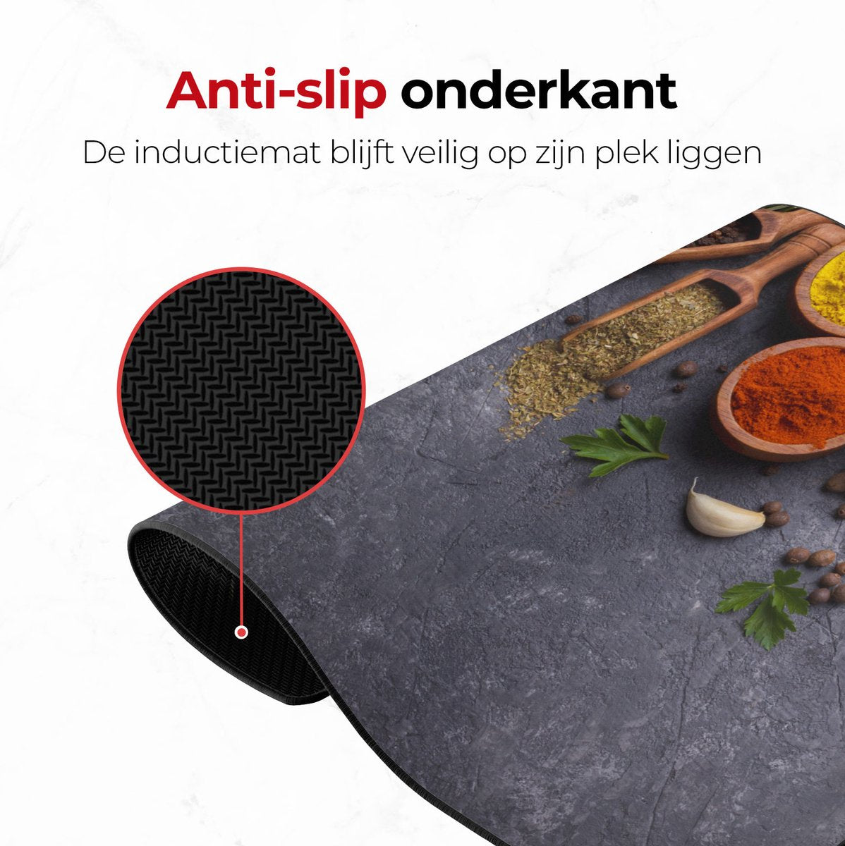 Inductie mat kruiden en specerijen anti slip onderkant