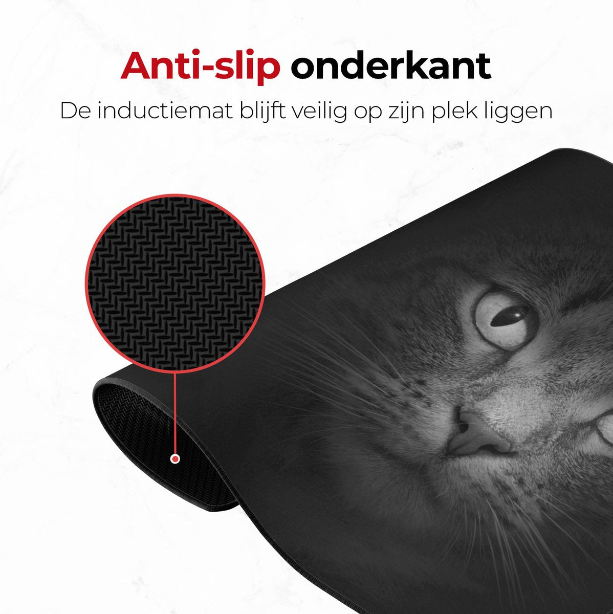 Inductie mat kat anti slip onderkant