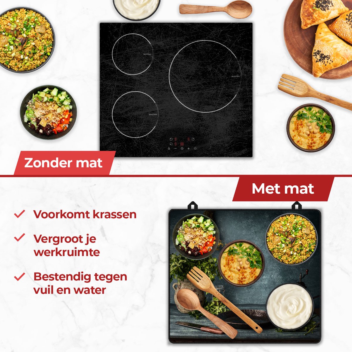 Voordelen van een inductie mat rustieke stilleven