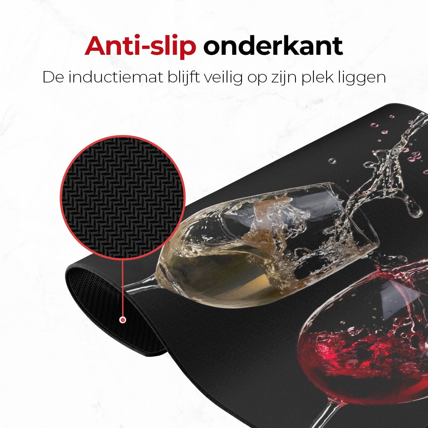 Inductie mat wijn anti slip onderkant