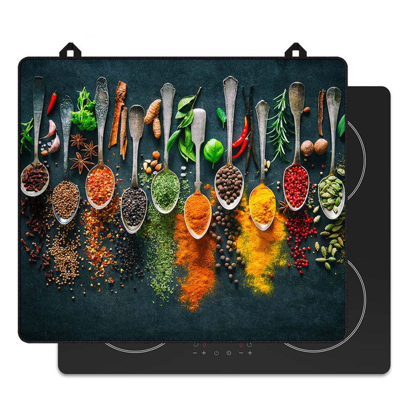 Inductie beschermer kruiden en specerijen lepels voor op de inductie kookplaat, vooraanzicht