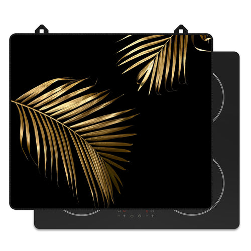 Inductie beschermer gouden bladeren voor op de inductie kookplaat, vooraanzicht