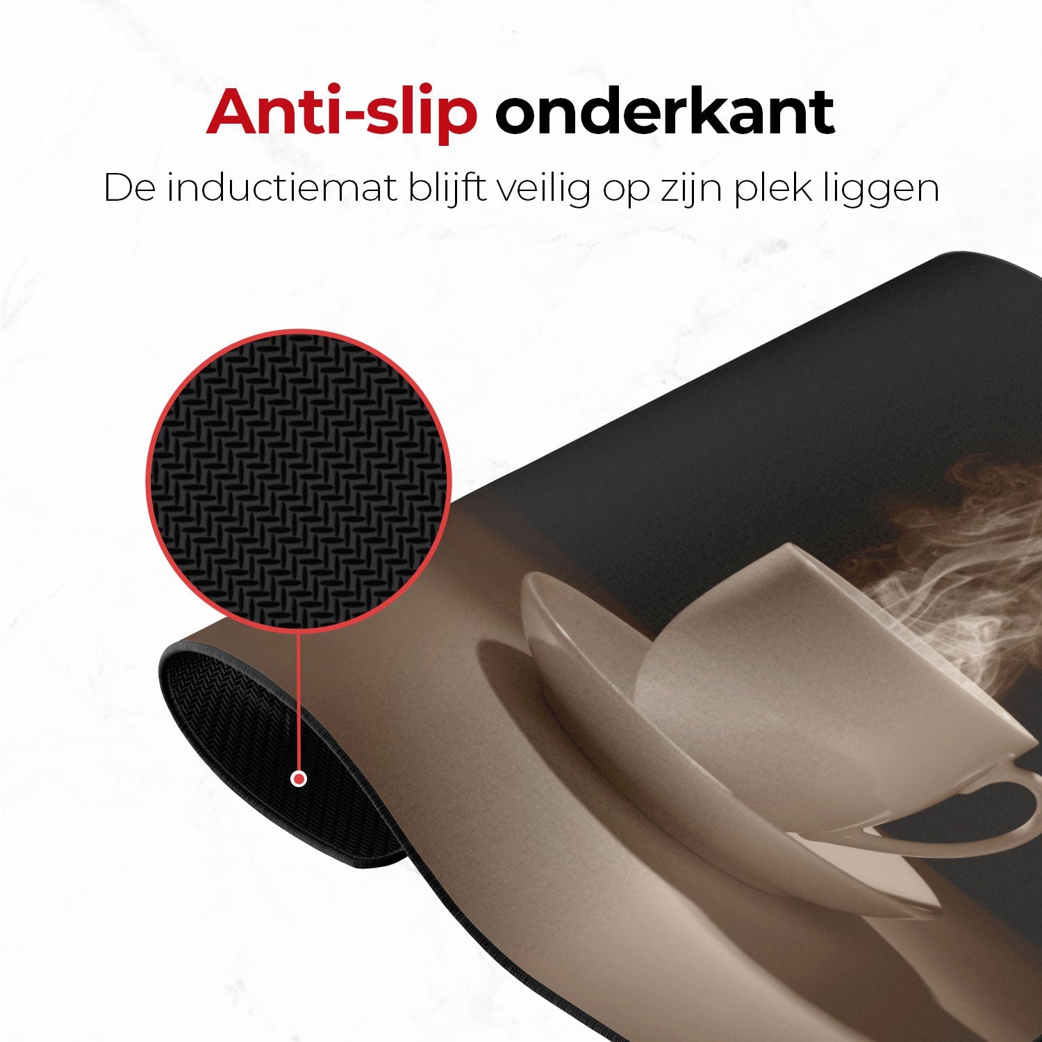Inductie mat koffie anti slip onderkant