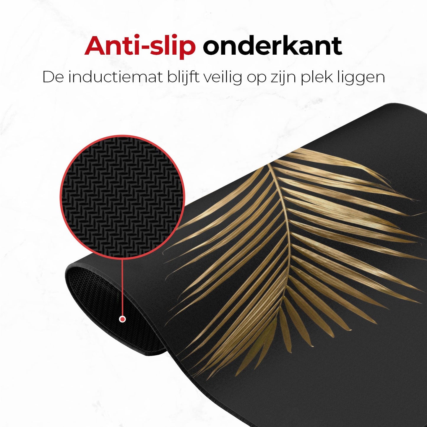 Inductie mat gouden bladeren anti slip onderkant