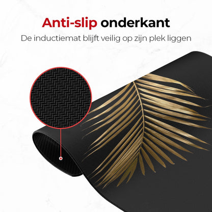 Inductie mat gouden bladeren anti slip onderkant